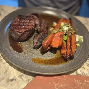 9oz filet with charred carrots