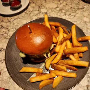 Chicken burfer and fries lunch special