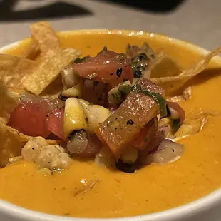 Tortilla soup close up