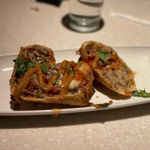 Philly cheese steak egg roll