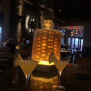 Pineapple jar that has been soaking in liquor for 90 days.