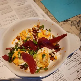 Bacon and egg deviled egg