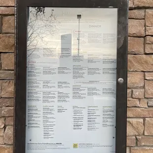 Outside menu