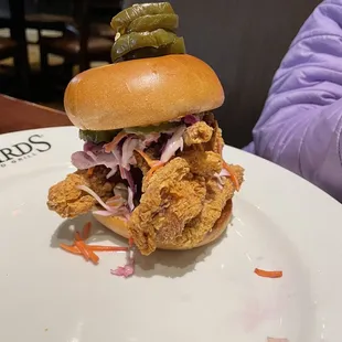 Fried chicken burger