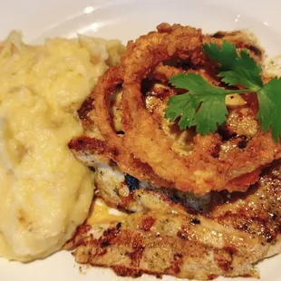 Cilantro Marinated Chicken and Parmesan mashed potatoes