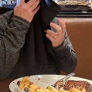 Ribs and fruit