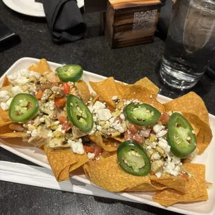 Chicken chile nachos