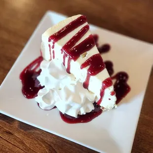 Raspberry NY Cheesecake. Raspberry drizzle was not what i expected. Really really good.