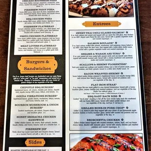 This is the back page of their menu.  Photo taken January 15, 2022.