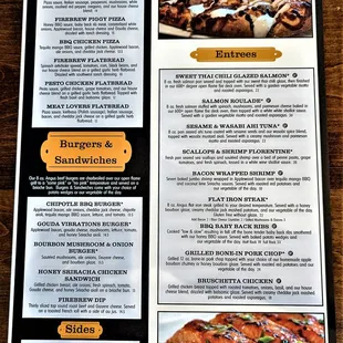 This is the back page of their main menu.  Photo taken December 13, 2021.