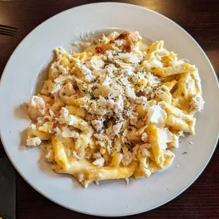 This is the Seafood Macaroni and Cheese entrée.  Photo taken March 8, 2024.