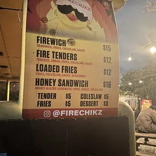 Menu as of January 2024