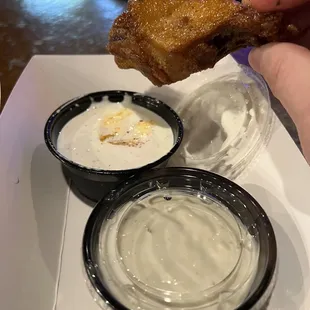 House made Ranch for the Cajun Garlic Parm Wings.