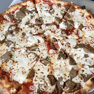 Meatball pizza