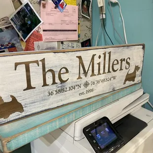 Custom signs can be ordered for your family.