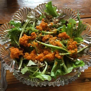 Carrot ginger dressing salad