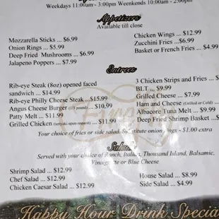 Lunch menu 2024