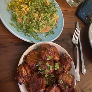 Japanese Sweet Potato Tostones hamachi tostadas