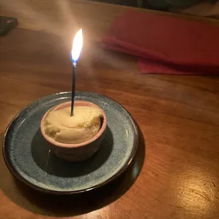 Frozen vanilla custard for birthday