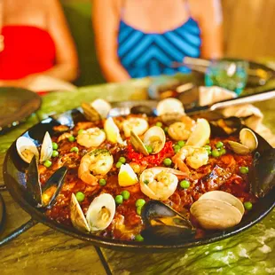 Combo Paella was piping hot and well seasoned with the aroma of saffron