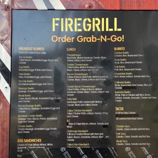 Here are a majority of our listed Menu items. Some customer favorites are our California Burritos or Breakfast sandwiches !