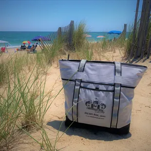 Every order comes with a re-usable freezer bag for the beach.