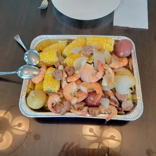 1/2 of our boil, ready to serve.