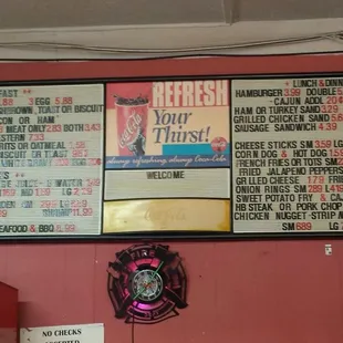 Menu board.