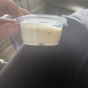 Seriously 1$ for this tiny container of ranch.
