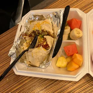 Bacon breakfast burrito