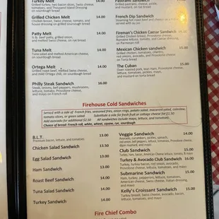 Menu as of 2/23/25