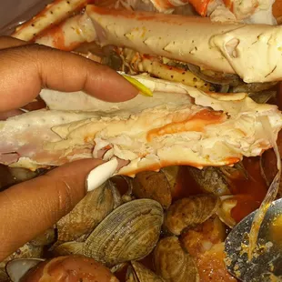Meat of my King crab. A little disappointed but not mad