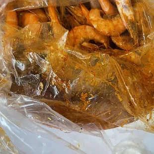 Whole shrimp with thick blast sauce