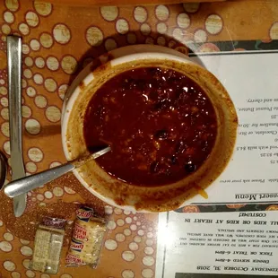 Cool fall day.  The chili is hot!