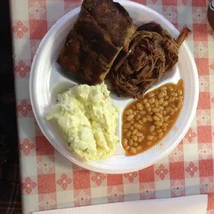 Ribs,Brisket,Potato Salad &amp; Beans &amp;14.99