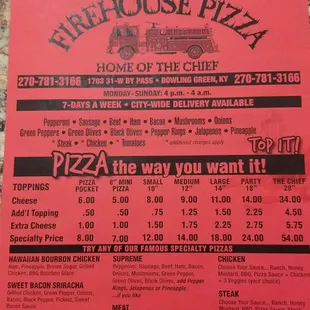 New firehouse menu
