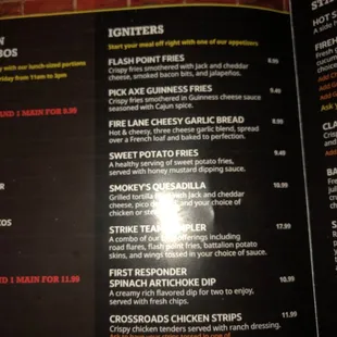 menu