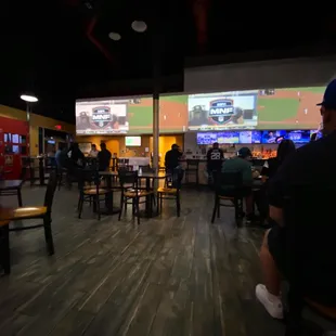 Big screens. It was a Monday night.