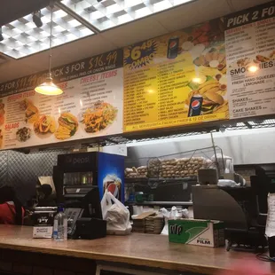 menus on the wall