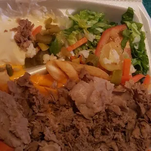 They loved this one! Italian Cheese Fries. Salad, The dressing is delicious. Plenty fries.