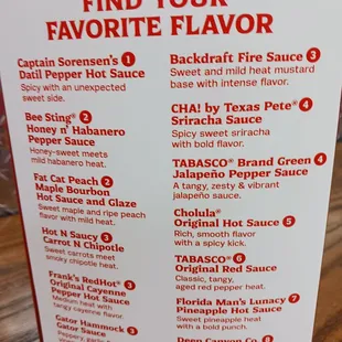 menu