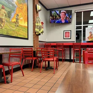 the inside of a restaurant