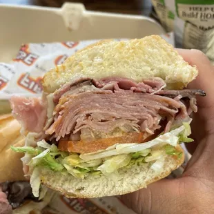 Interior of firehouse hero sub.