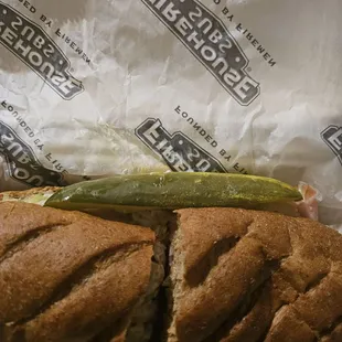 The Italian sub sandwich was really good. The pickle was nasty.