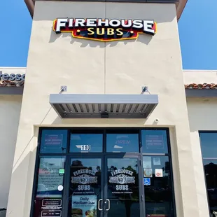 the front of the building