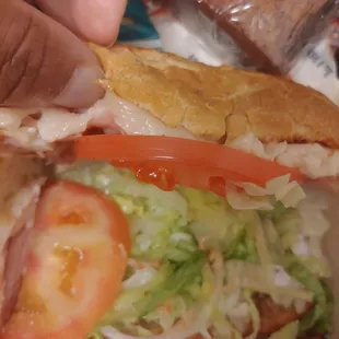 Interior of sandwich