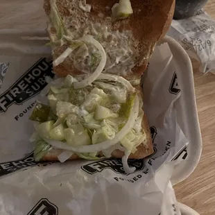 a close up of a sandwich