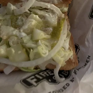 a close up of a sandwich