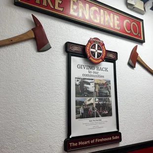 Wall decoration highlighting charity work