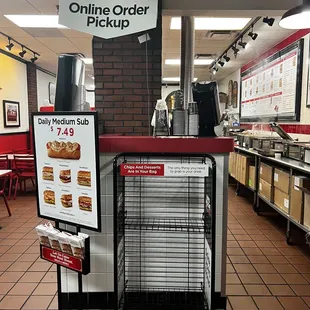Online order pick-up area